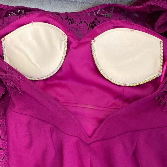 Lulus Dark Fuchsia Lace Cocktail Dress,  Open Back - Picture 8 of 8